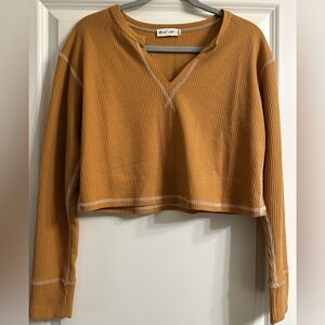 Mustard Yellow Cropped Sweater/long sleeve shirt